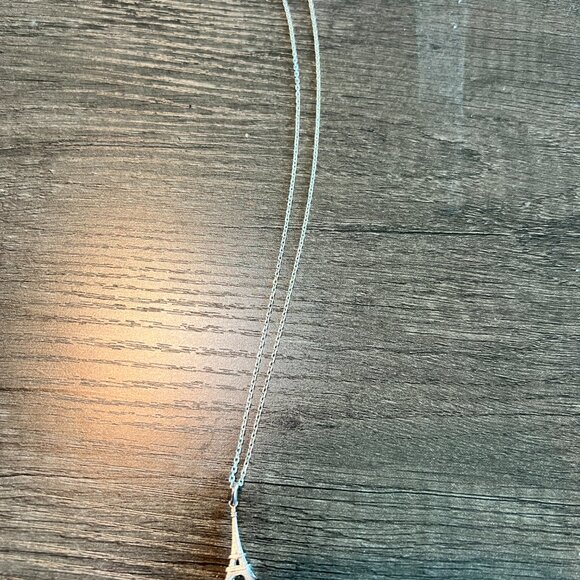 Commelin Fabrique de Bijouterie Sterling Silver Eiffel Tower Pendant Necklace - Picture 4 of 4